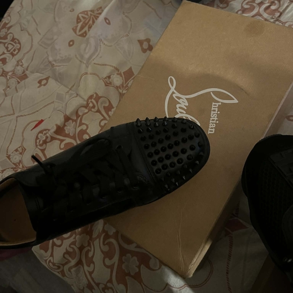 Christian Louboutin Black Spiked Sneakers